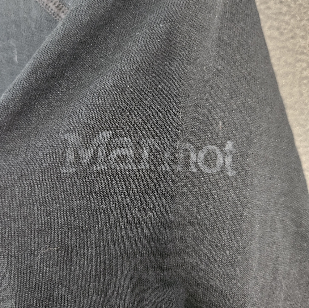Marmot Womens Medium 1/4 Zip Sweatshirt Polartec Fleece Lined Black Chest Pocket - Picture 13 of 13